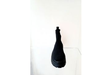 Damenstiefelette aus elastischem Stoff - BLACK
