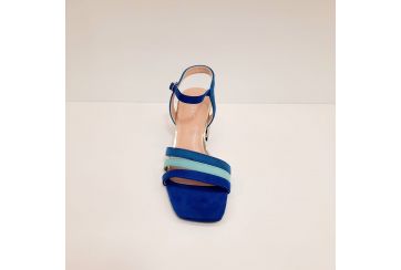 Women's sandal in multicoloured faux suede - BLU